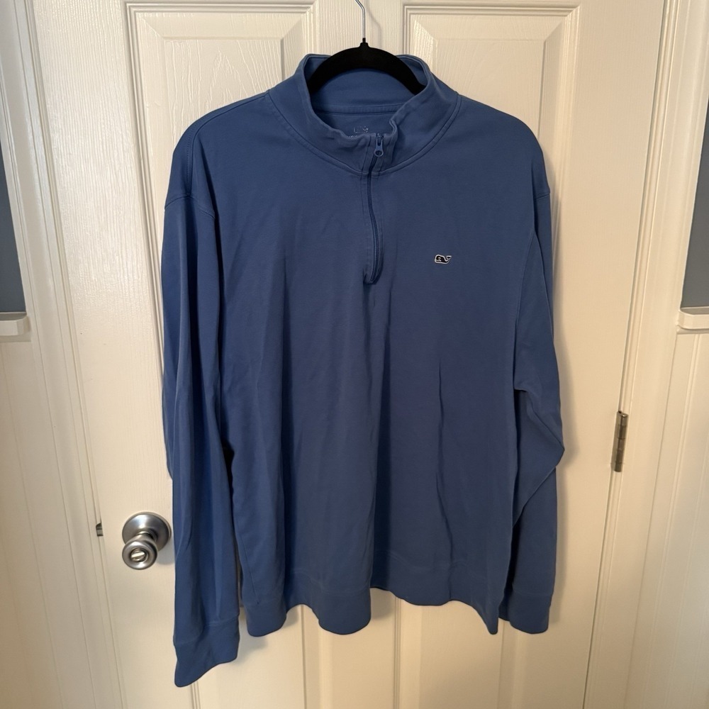 Vineyard Vines 1/4 Zip Pullover Sweater Size XL Blue Whale Embroidered Golf
